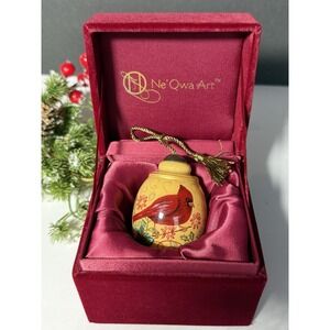 BEAUTIFUL Ne'Qwa Art Gifts of Peace Hand Painted Cardinal‎ Ornament 713114 EUC